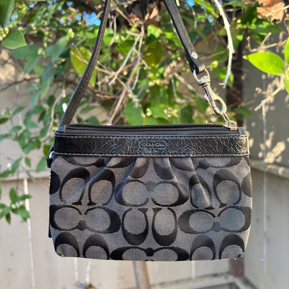 Black Coach signature wristlet
